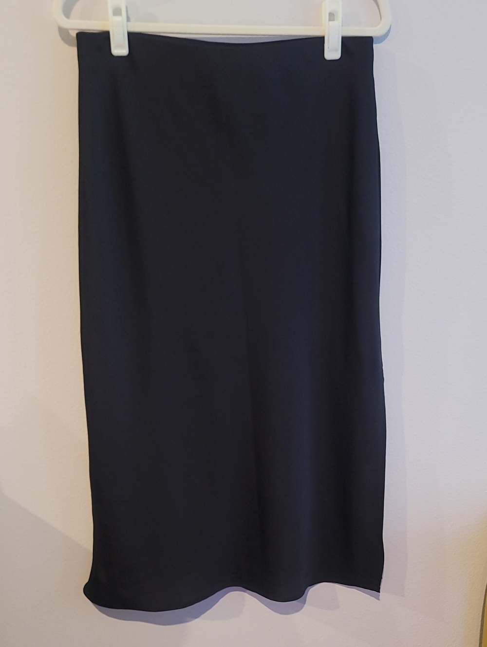 a new day Black Satin Midi Slip Skirt